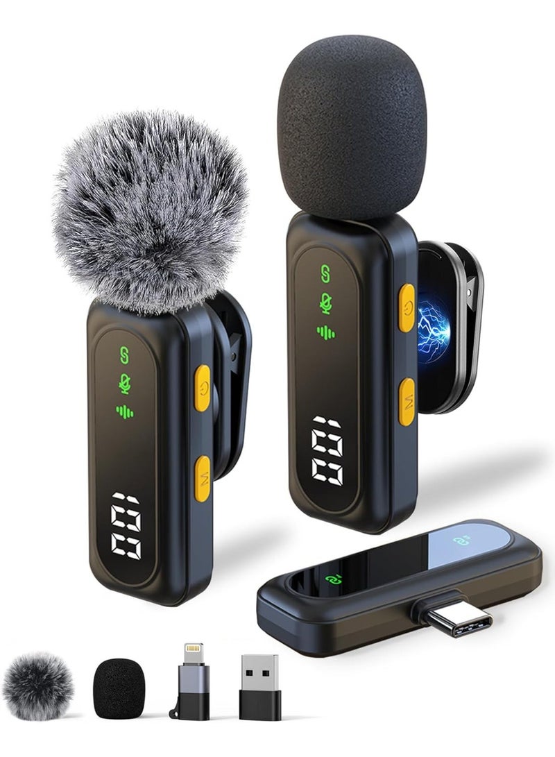 Arabest Wireless Lavalier Microphone for iPhone-iPad, Android Phone,Computer,Microphone wireless,Mini Lapel Mic with Noise Reduction and Crystal Sound for Video Recording,Vlogging,TikTok,Singing,YouTube-Black - Image 1